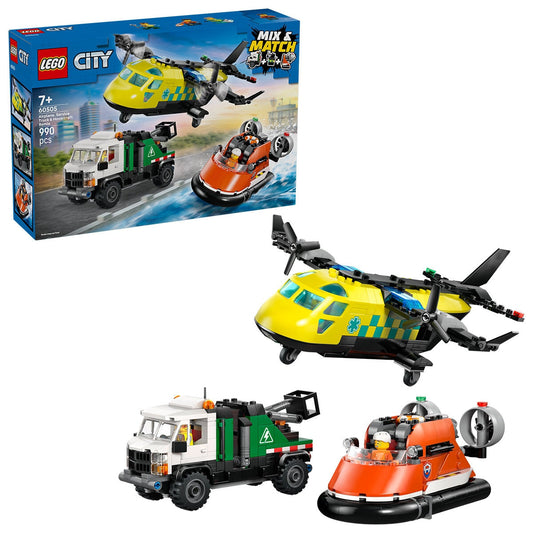 Lego City Airplane Service Truck & Hovercraft Remix 3-in-1 990pc 60505