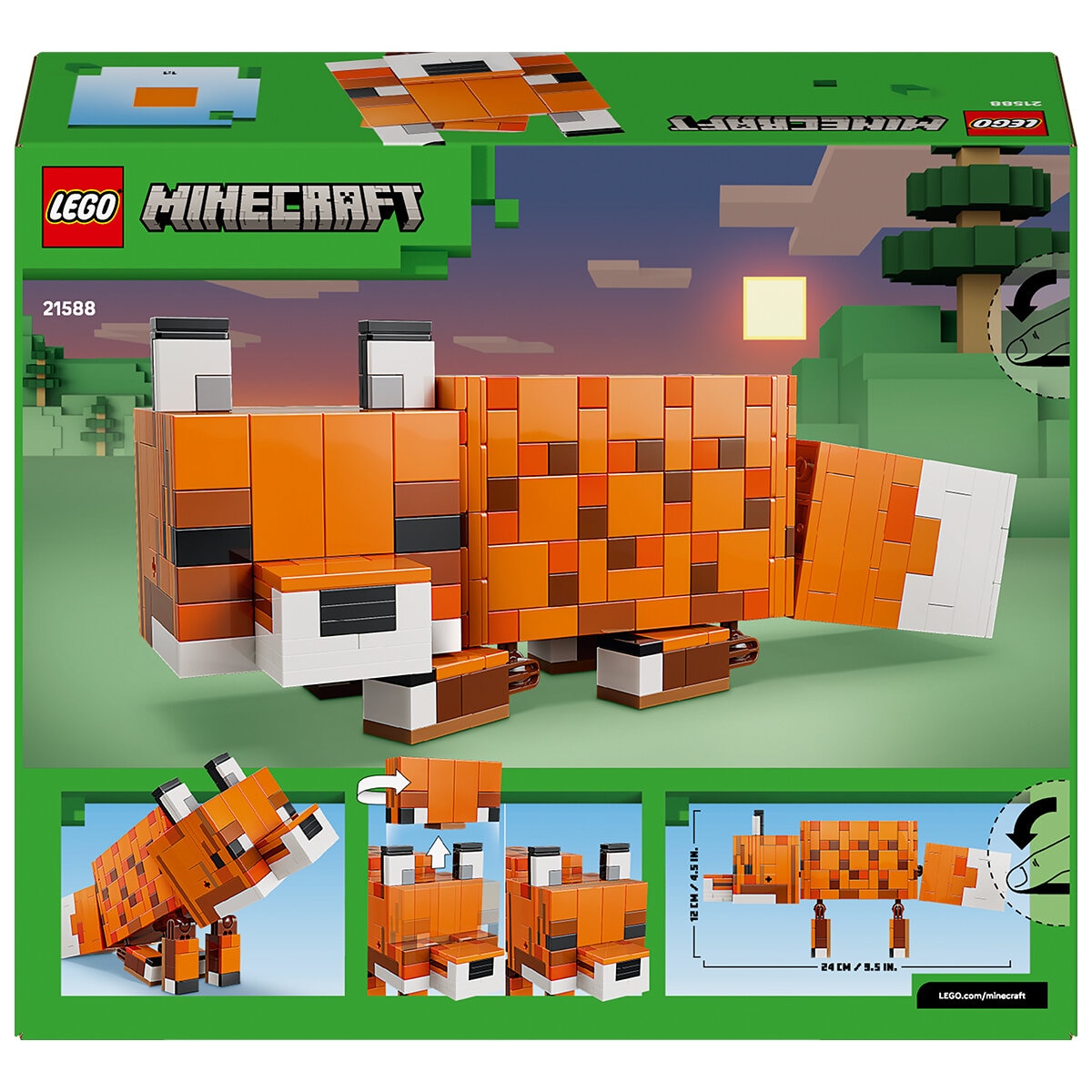 LEGO Minecraft Posable Fox 21588 Building Set 497 Pieces Age 10+