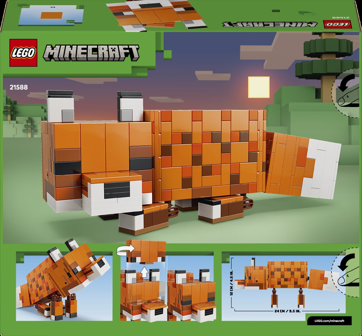 LEGO Minecraft Posable Fox 21588 Building Set 497 Pieces Age 10+