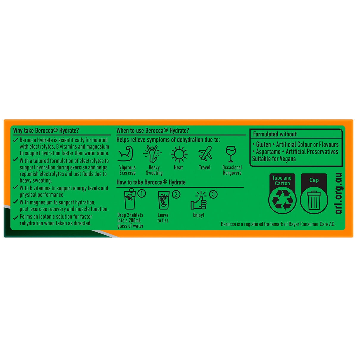 Berocca Hydrate Orange Electrolyte Effervescent Tablets 2 x 40