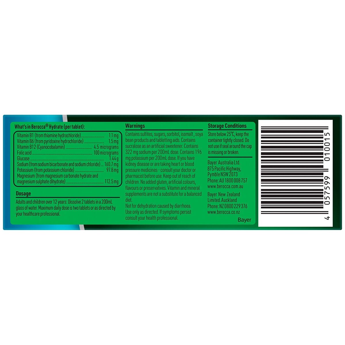 Berocca Hydrate Orange Electrolyte Effervescent Tablets 2 x 40