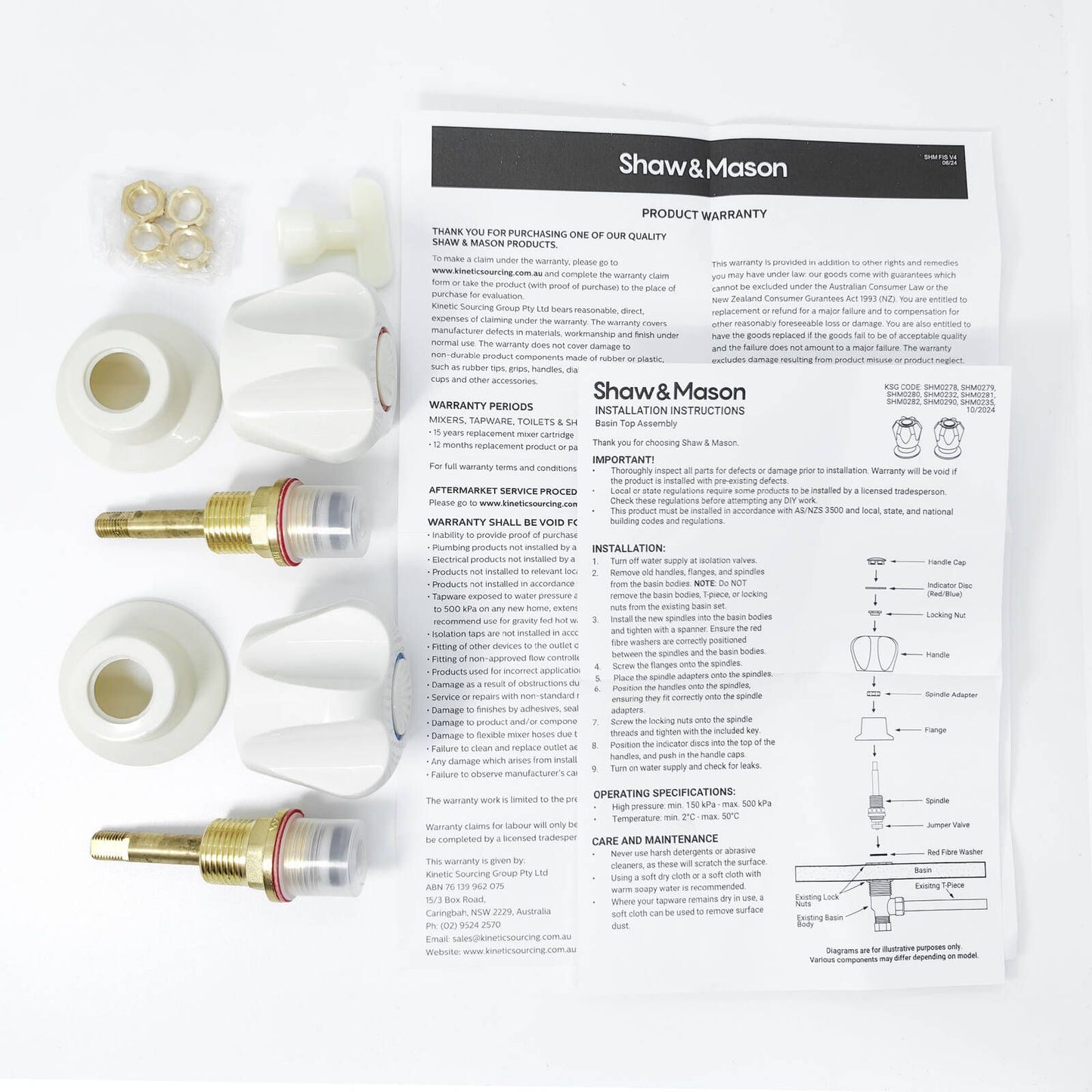 Shaw Mason Ivory Classic Basin Top Assembly - 160 x 120 x 70mm - Pair