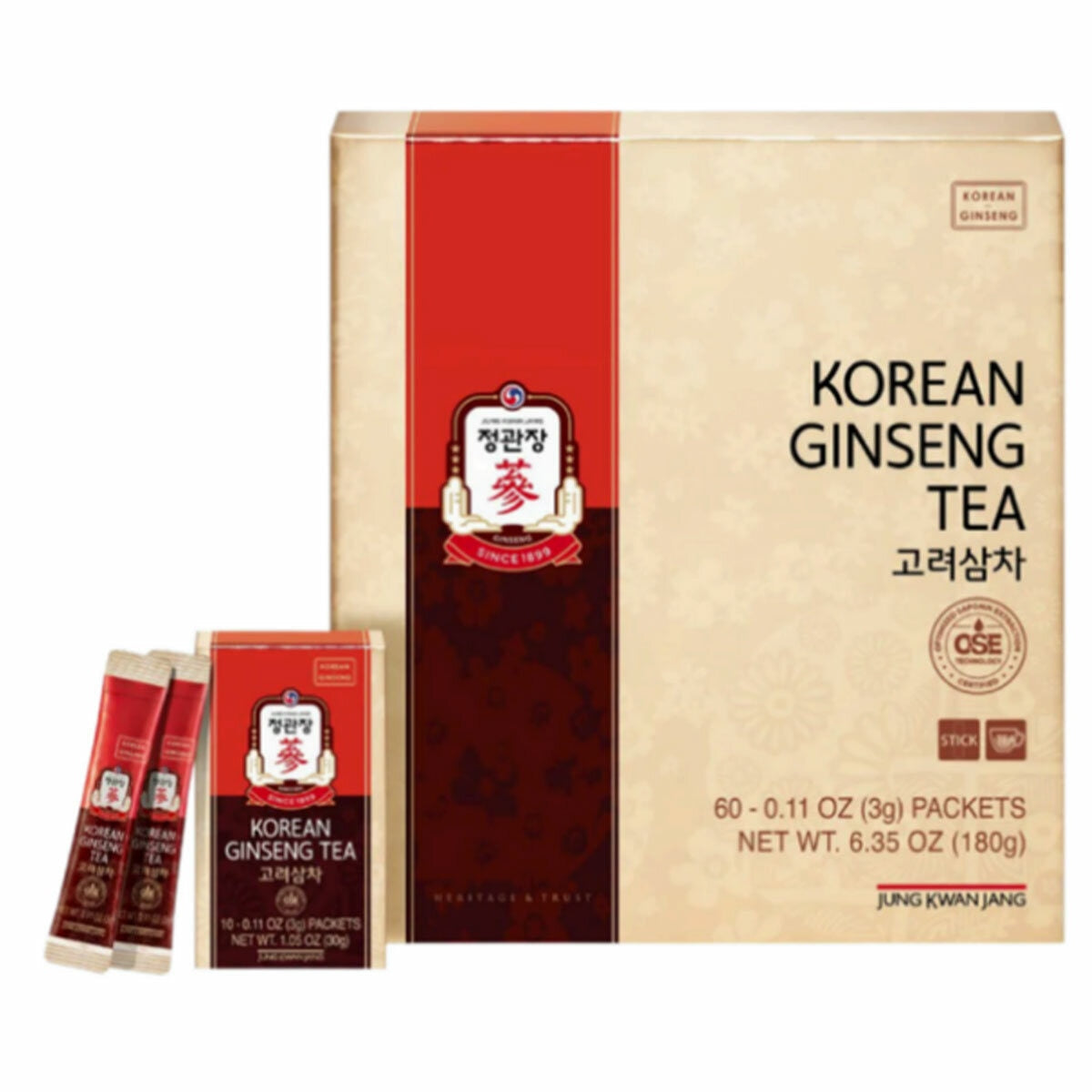 Jung Kwan Jang Korean Ginseng Tea - 180g, 60 Sticks