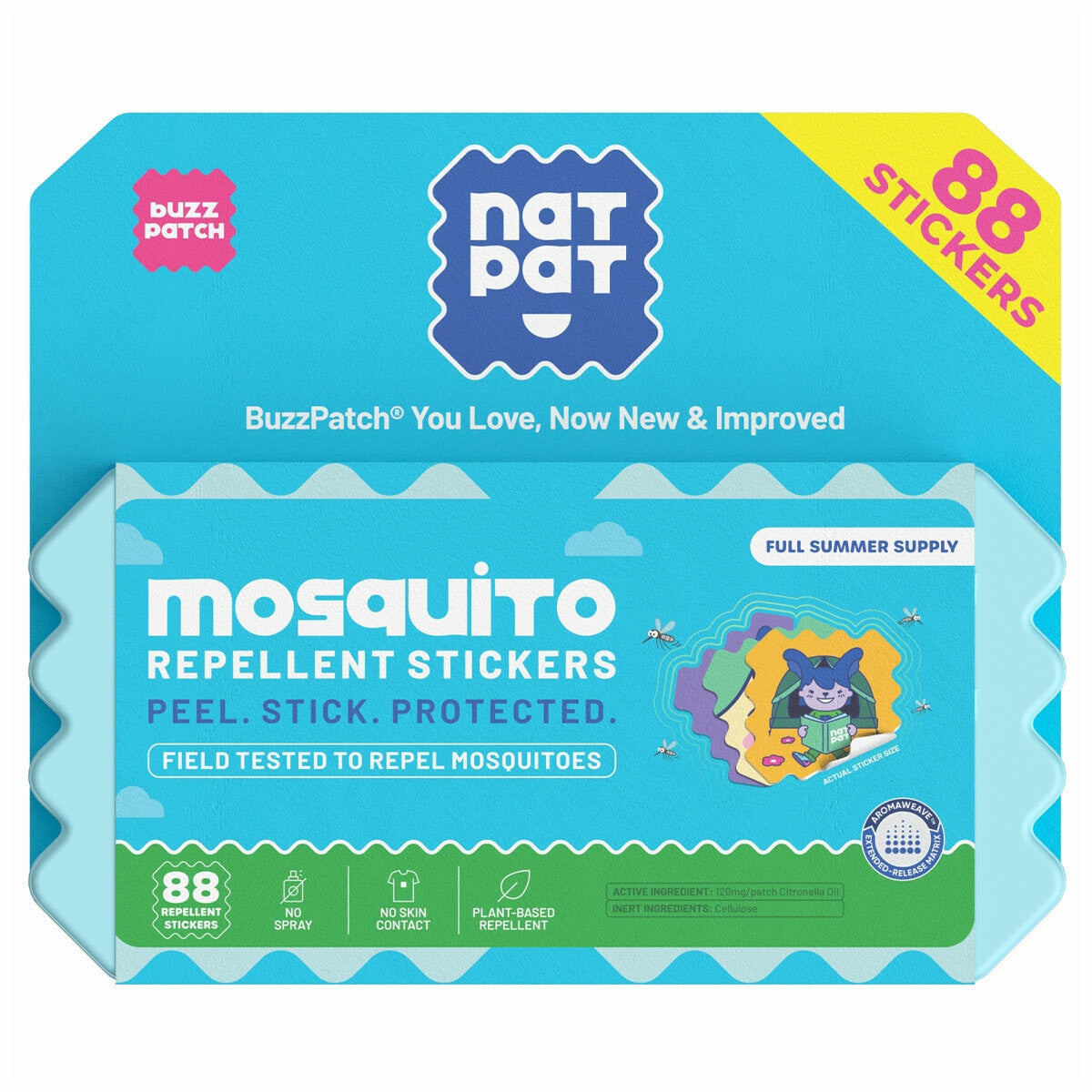 Natpat Mosquito Repellent Stickers 2 x 88 BPC88