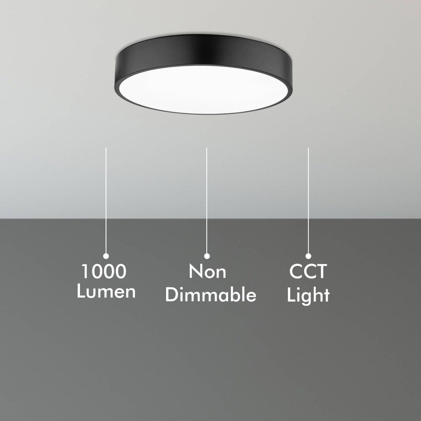 Verve Design Black Dina CCT LED Ceiling Light - 18W - 30cm