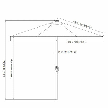 Sunvilla LED Market Umbrella Graphite Aluminium Rechargeable 3m