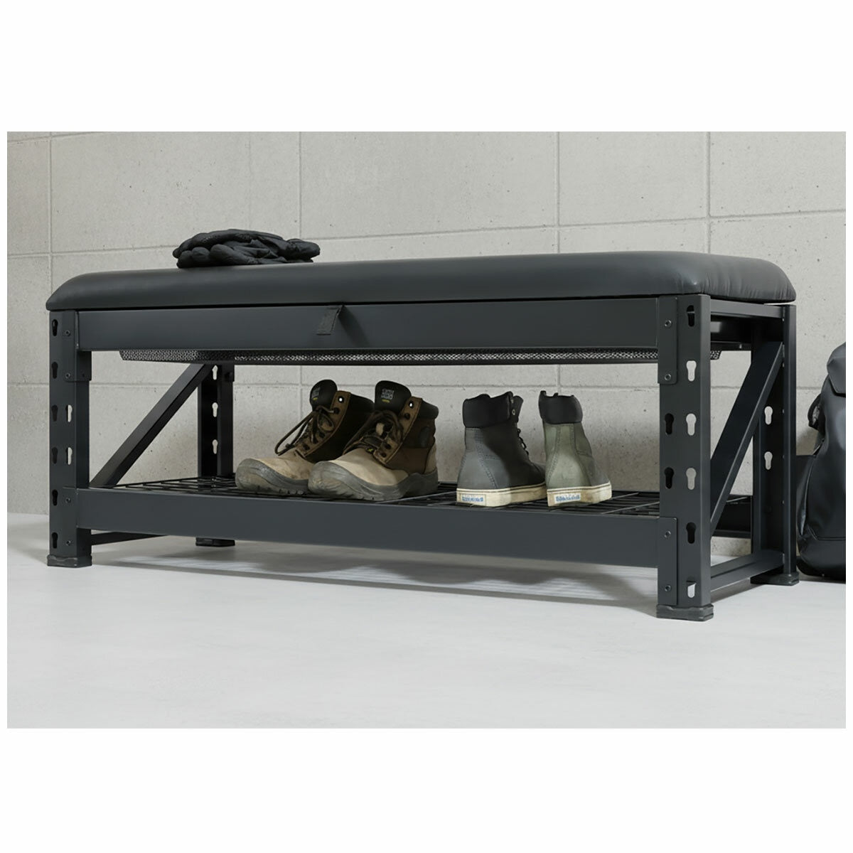 Storage Bench Height Black Steel S3-23-COS-02 51cm 454kg