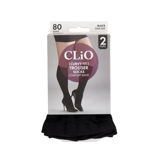 Clio Curvy Trouser Sock 80d Black One Size - 1 each