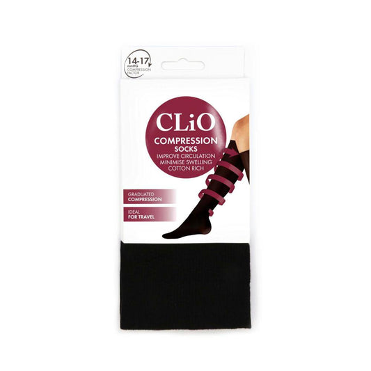 Clio Travel Sockblack 3-8 - 1 each