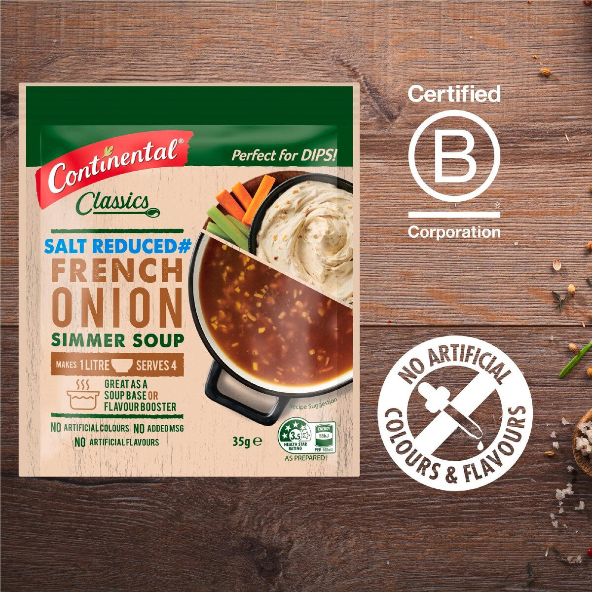 Continental Classics Simmer Soup French Onion Salt Reduced 35g