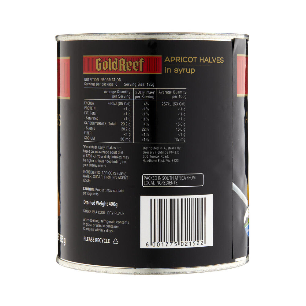 Gold Reef Apricot Halves In Syrup - 825g