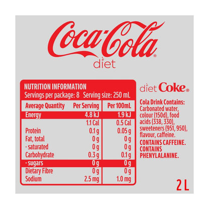Coca-Cola Diet Coke Soft Drink Bottle - 2L