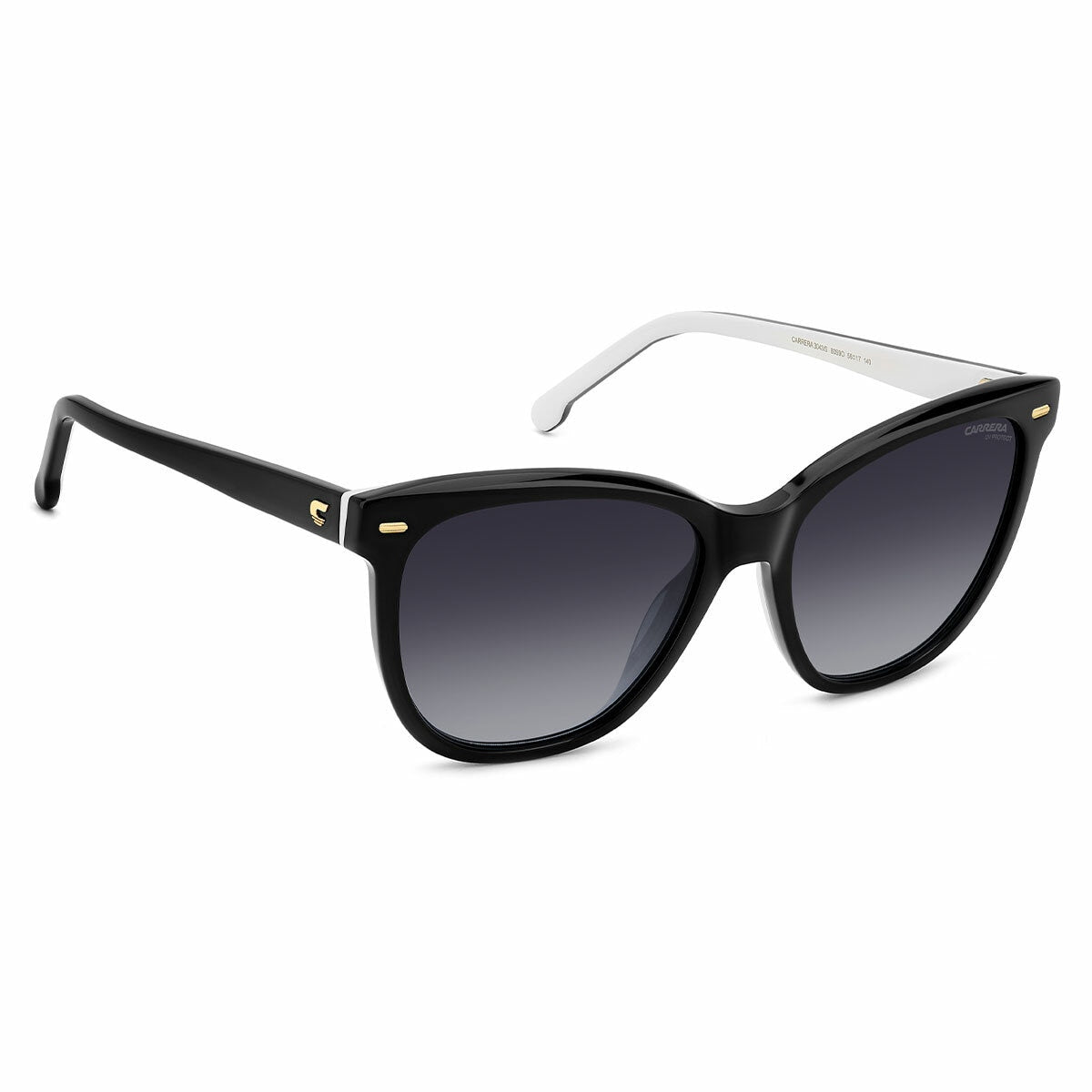Carrera 3043/S 80S Women's Rectangular Sunglasses Black White Acetate