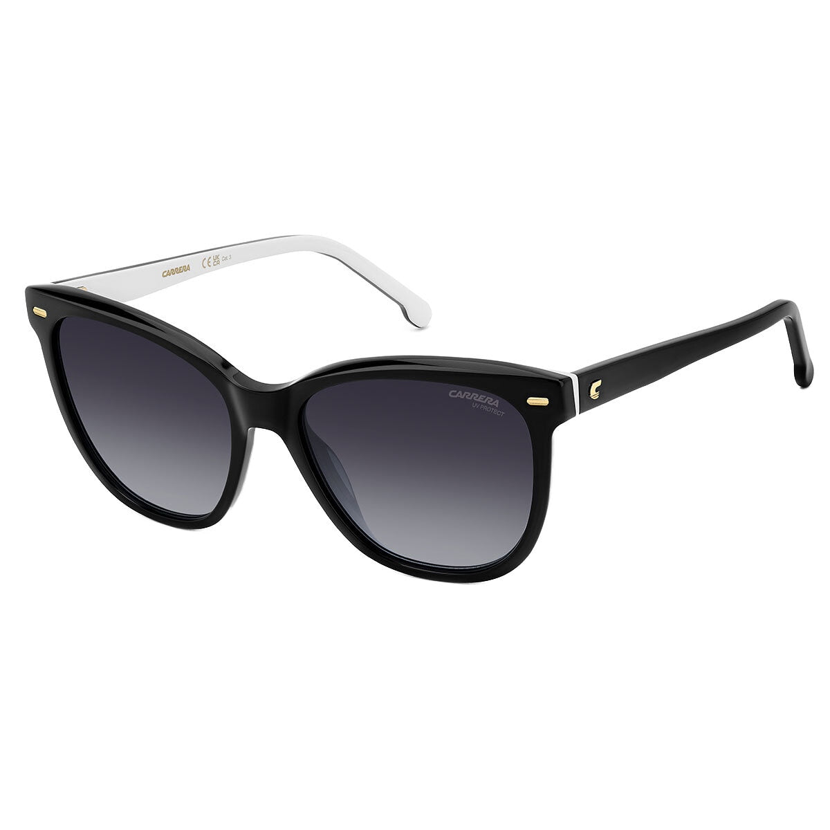 Carrera 3043/S 80S Women's Rectangular Sunglasses Black White Acetate