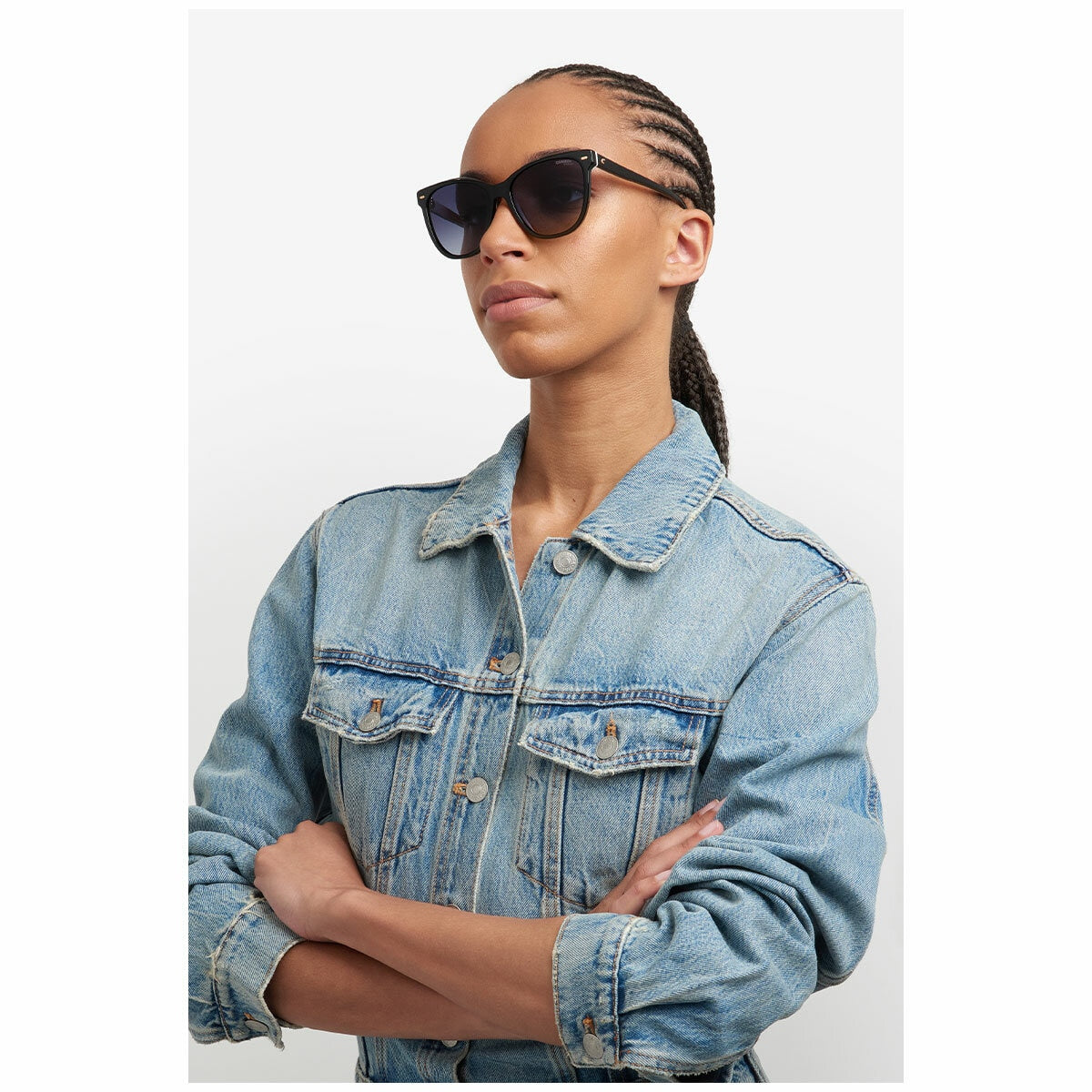 Carrera 3043/S 80S Women's Rectangular Sunglasses Black White Acetate