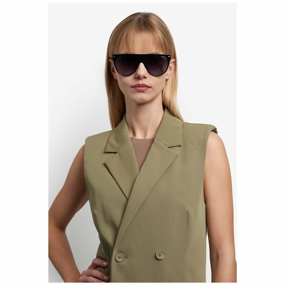 Carrera Women's Sunglasses 3055/S 807 Black Acetate Dark Grey