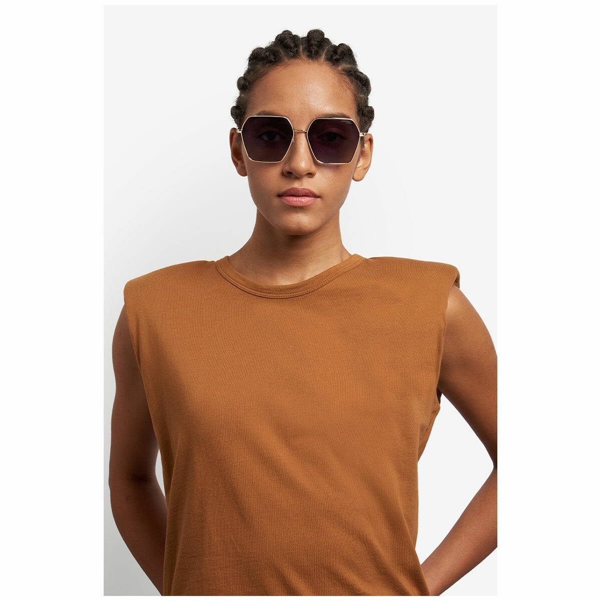 Carrera 3057/S Rhl Women's Sunglasses Gold Black Dark Grey 60mm