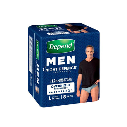 Depend Real Fit Night Defence Underwear Men - 8 Pack