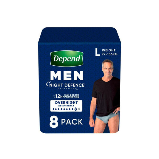 Depend Real Fit Night Defence Underwear Men - 8 Pack