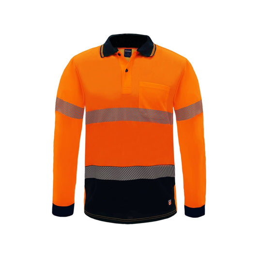 Citeco Orange Hi Vis Long Sleeve Polo - XL