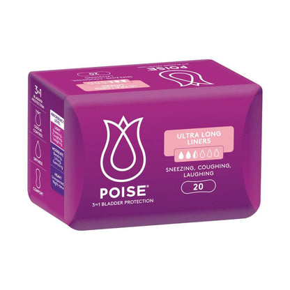 Poise Liners For Bladder Leaks Ultra Long - 20 pack