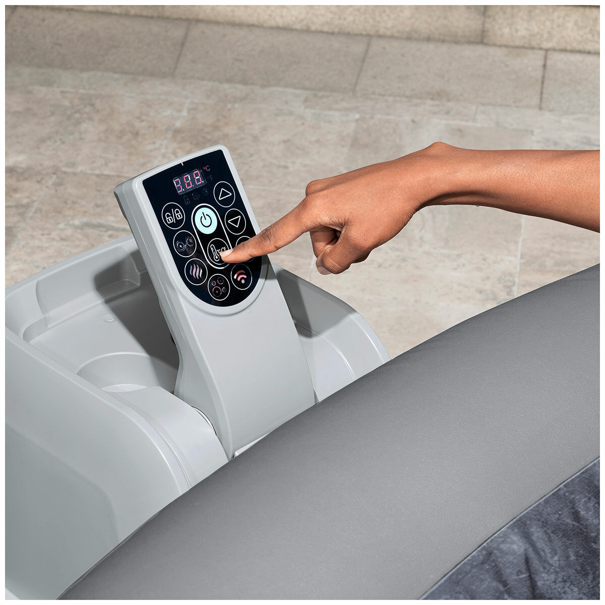 Lay-Z-Spa Santa Monica Airjet 7 Inflatable Spa Grey 1, 216cm 190L