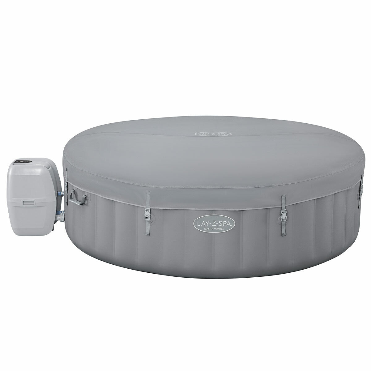 Lay-Z-Spa Santa Monica Airjet 7 Inflatable Spa Grey 1, 216cm 190L