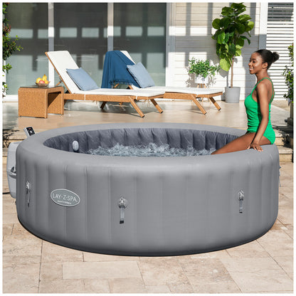 Lay-Z-Spa Santa Monica Airjet 7 Inflatable Spa Grey 1, 216cm 190L
