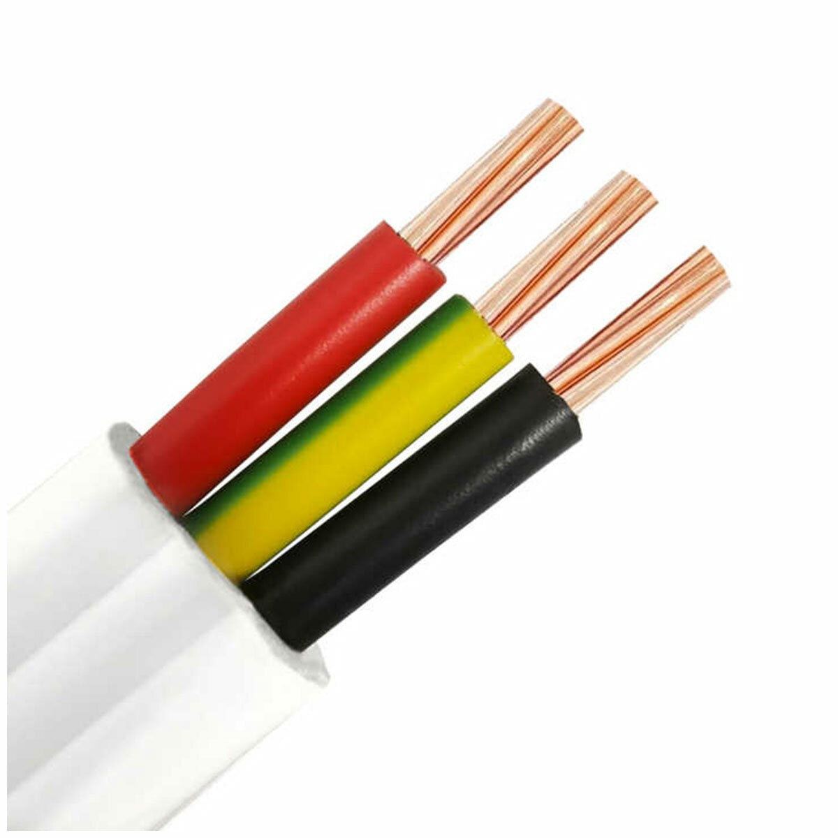 Spectra Flat Tps Cable 2 Core & Earth White Au/Nz 2.5mm