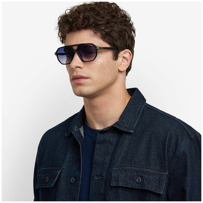 Carrera 341/S 2M2 Men's Acetate Sunglasses Black Gold Dark Blue
