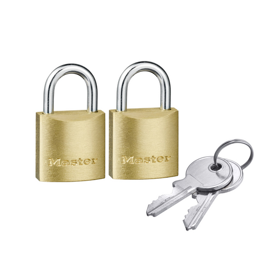 Master Lock Brass Keyed Padlock - 40mm - 2 Pack