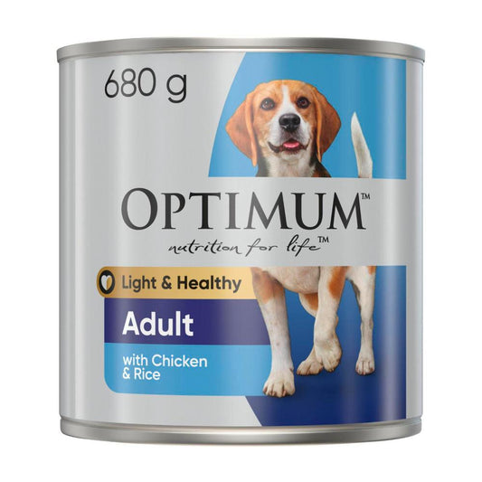 Optimum Adult Weight Control Wet Dog Food With Chicken & Rice Can - 680g
