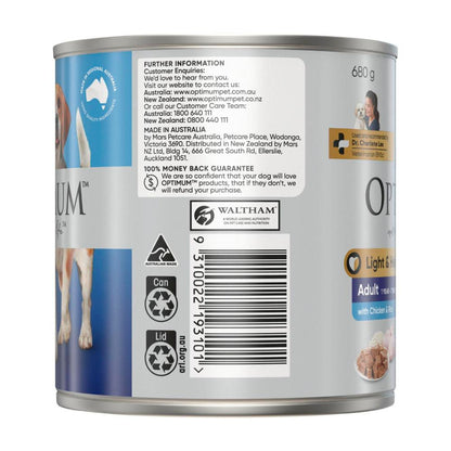 Optimum Adult Weight Control Wet Dog Food With Chicken & Rice Can - 680g