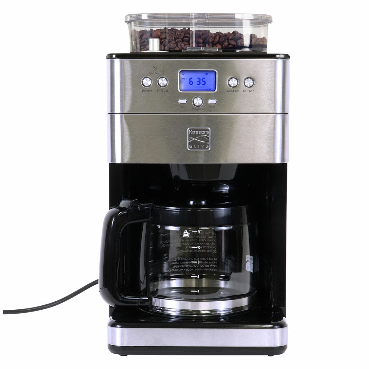 Kenmore Grind and Brew Coffee Maker 12 Cup KKECMGBSSAU Black Stainless Steel