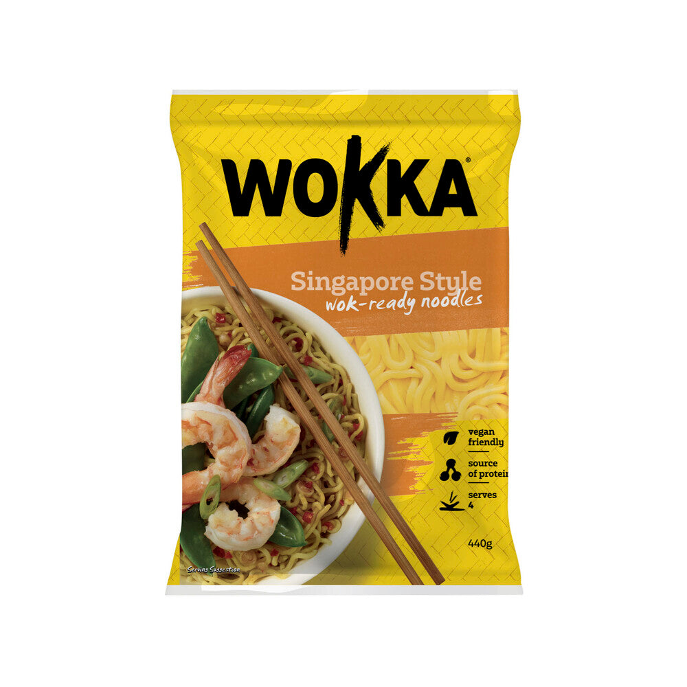 Wokka Singapore Style Wok Ready Noodles - 440g
