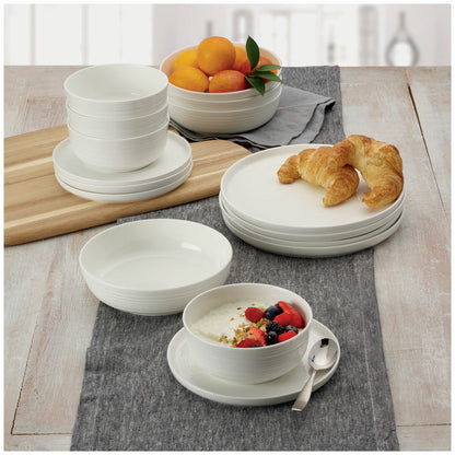 Mikasa Alyssa Bone China Dinner 16 Piece Set White for 4
