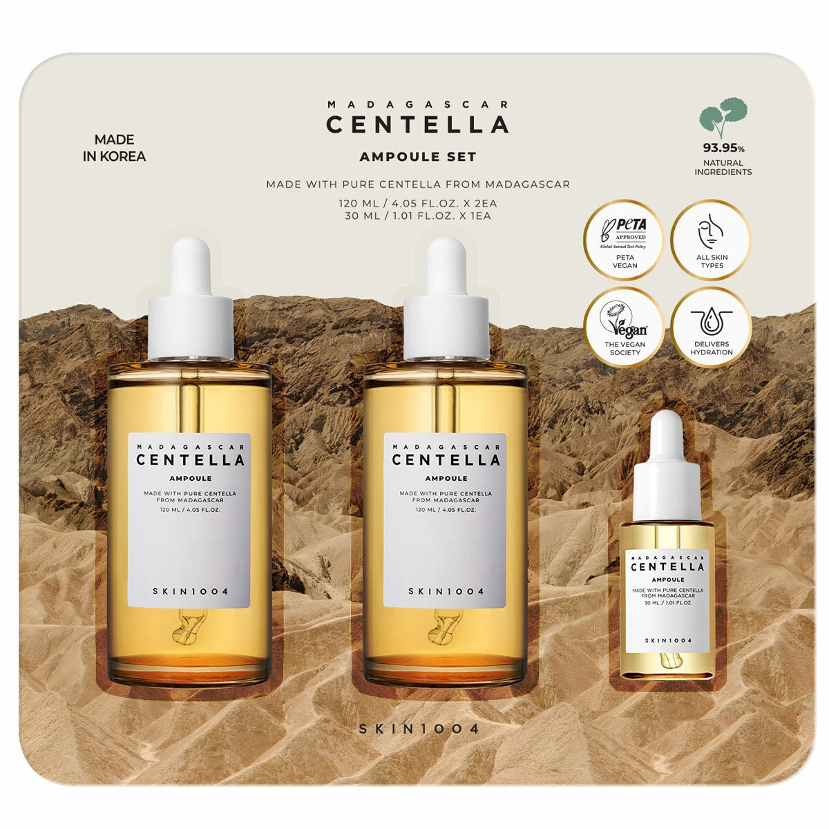 SKIN1004 Madagascar Centella Ampoule Set + Soothing 2 x 120mL 30mL