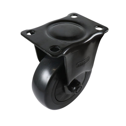Easyroll Fixed Castor - 100mm - Black PVC