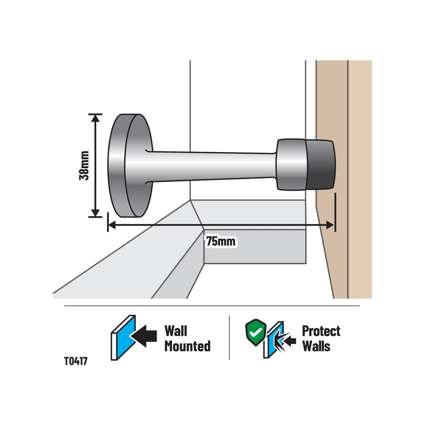 Adoored Satin Chrome Arrow Door Stop