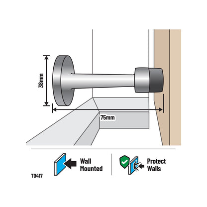 Adoored Satin Chrome Arrow Door Stop
