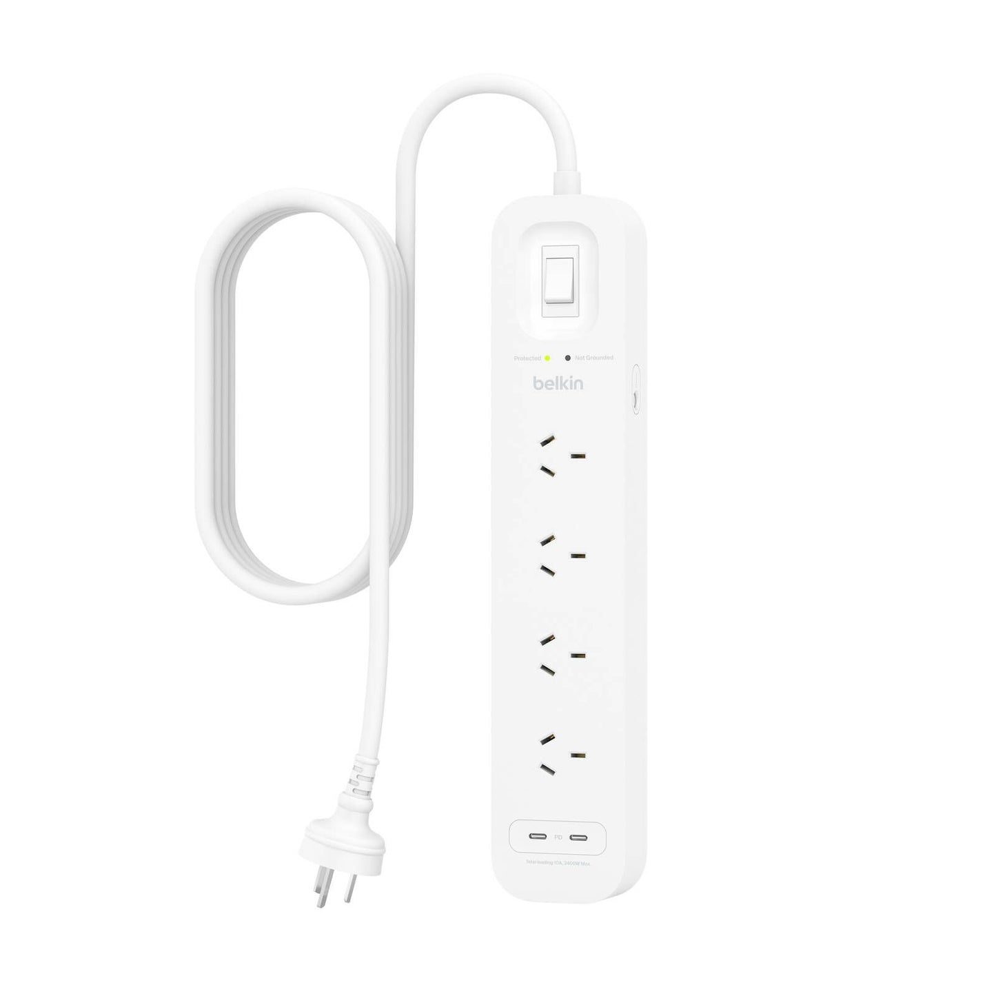 Belkin Surge Protector - 4 Outlet - Dual USB-C 30W - 2m