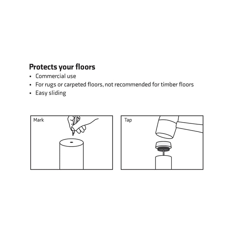 Surface Gard White Plastic Cushioned Glide 29mm 4 Pack