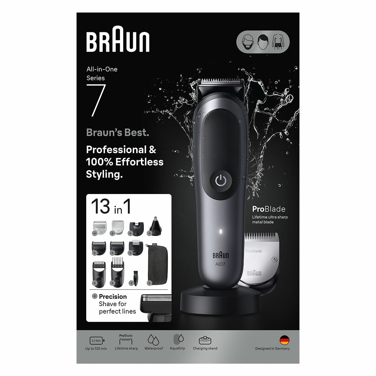 Braun Series 7 AIO7560 13-in-1 Grooming Kit | ProBlade & AutoSense