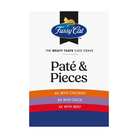 Fussy Cat Grain Free Twice as Tasty Adult Wet Cat Food Pate & Pieces 12x80gm - 12 pack