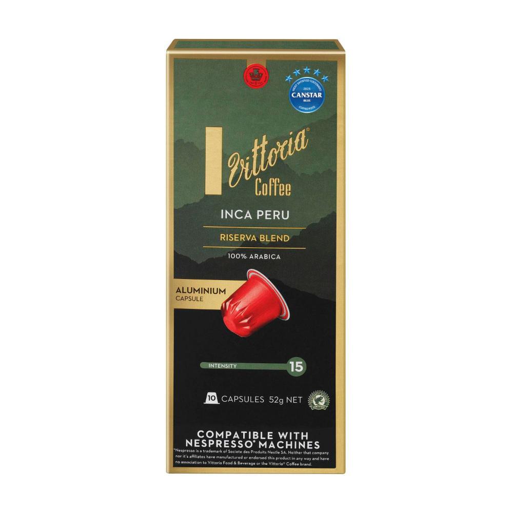 Vittoria Inca Peru Nespresso Compatible Coffee Capsules - 10 pack