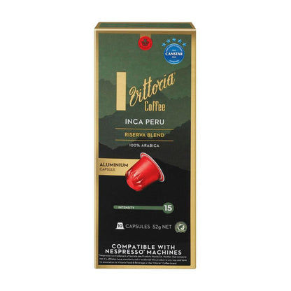 Vittoria Inca Peru Nespresso Compatible Coffee Capsules - 10 pack