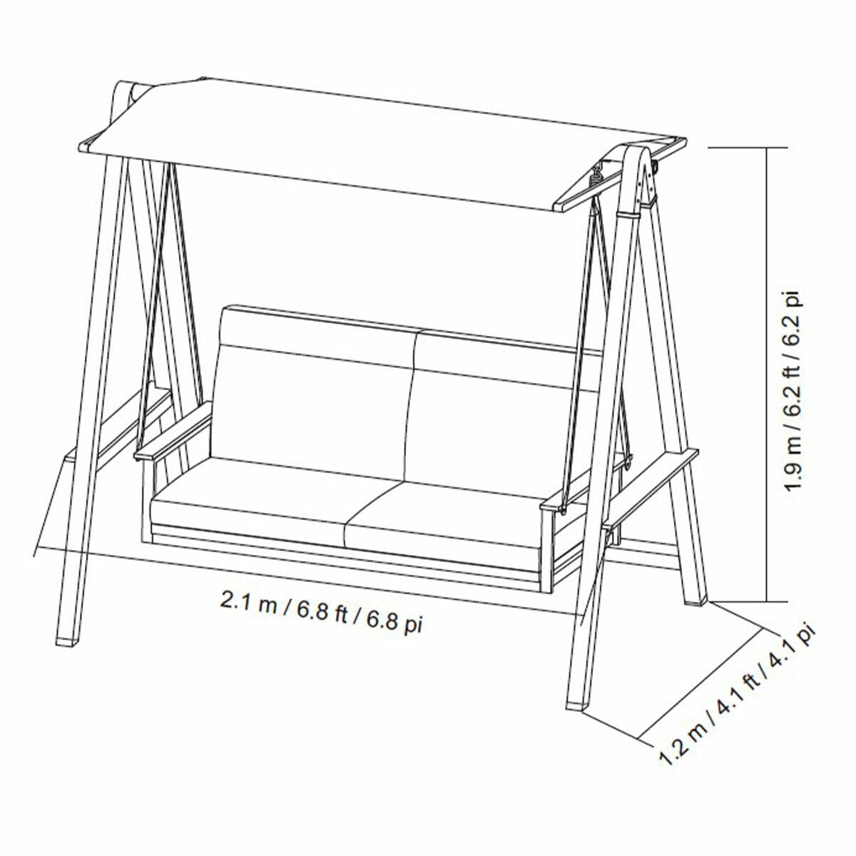 Sunvilla Pine Knoll Cushion Swing Graphite Outdura Weather Resistant