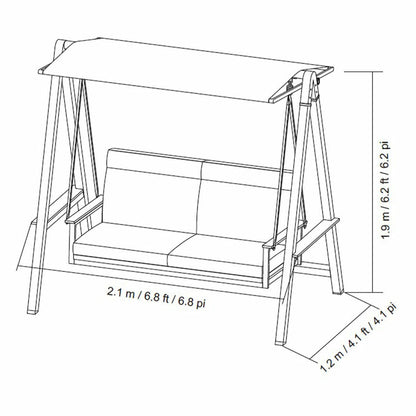 Sunvilla Pine Knoll Cushion Swing Graphite Outdura Weather Resistant
