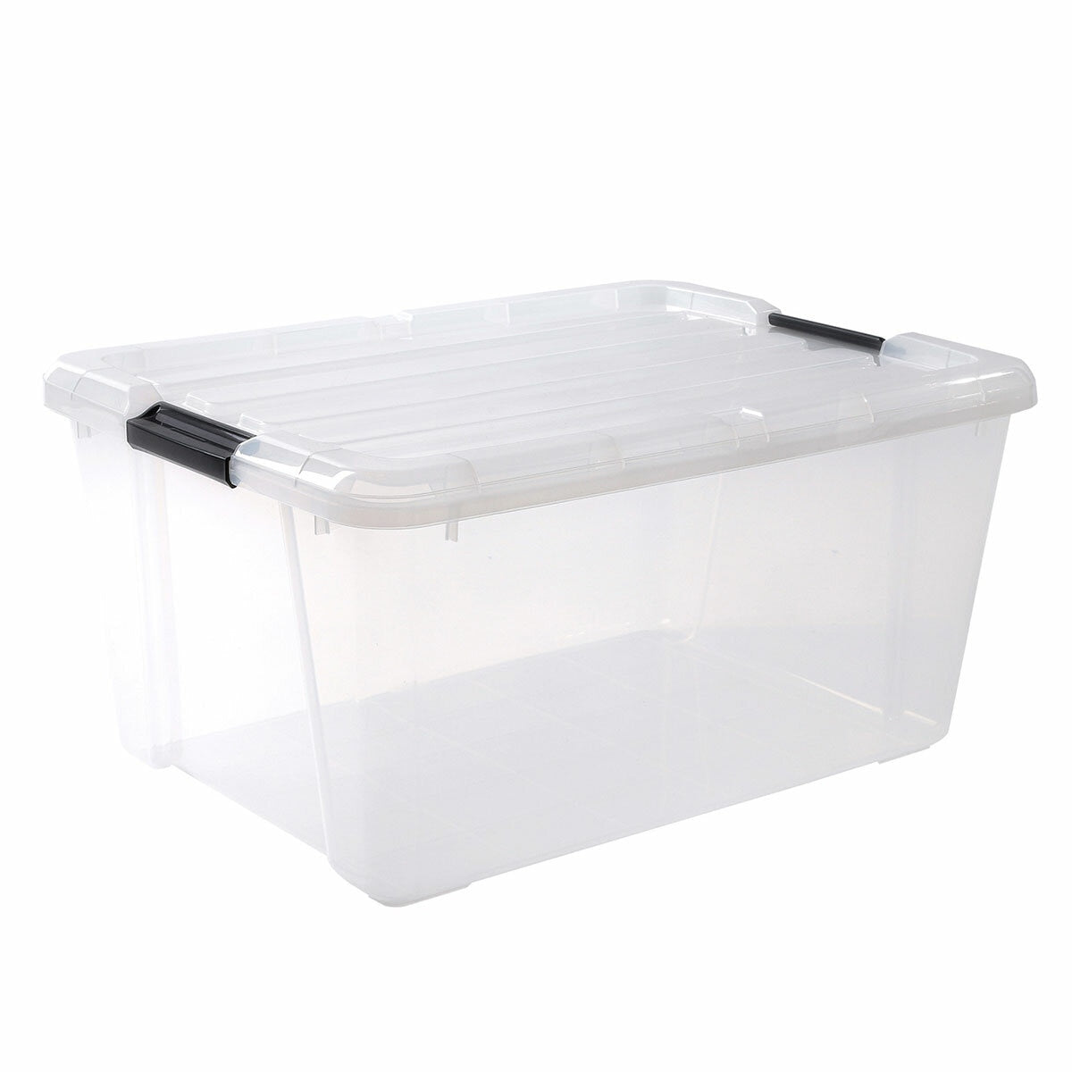 Iris Buckle-Up Storage Clear Stackable Plastic 42L 3 Pack
