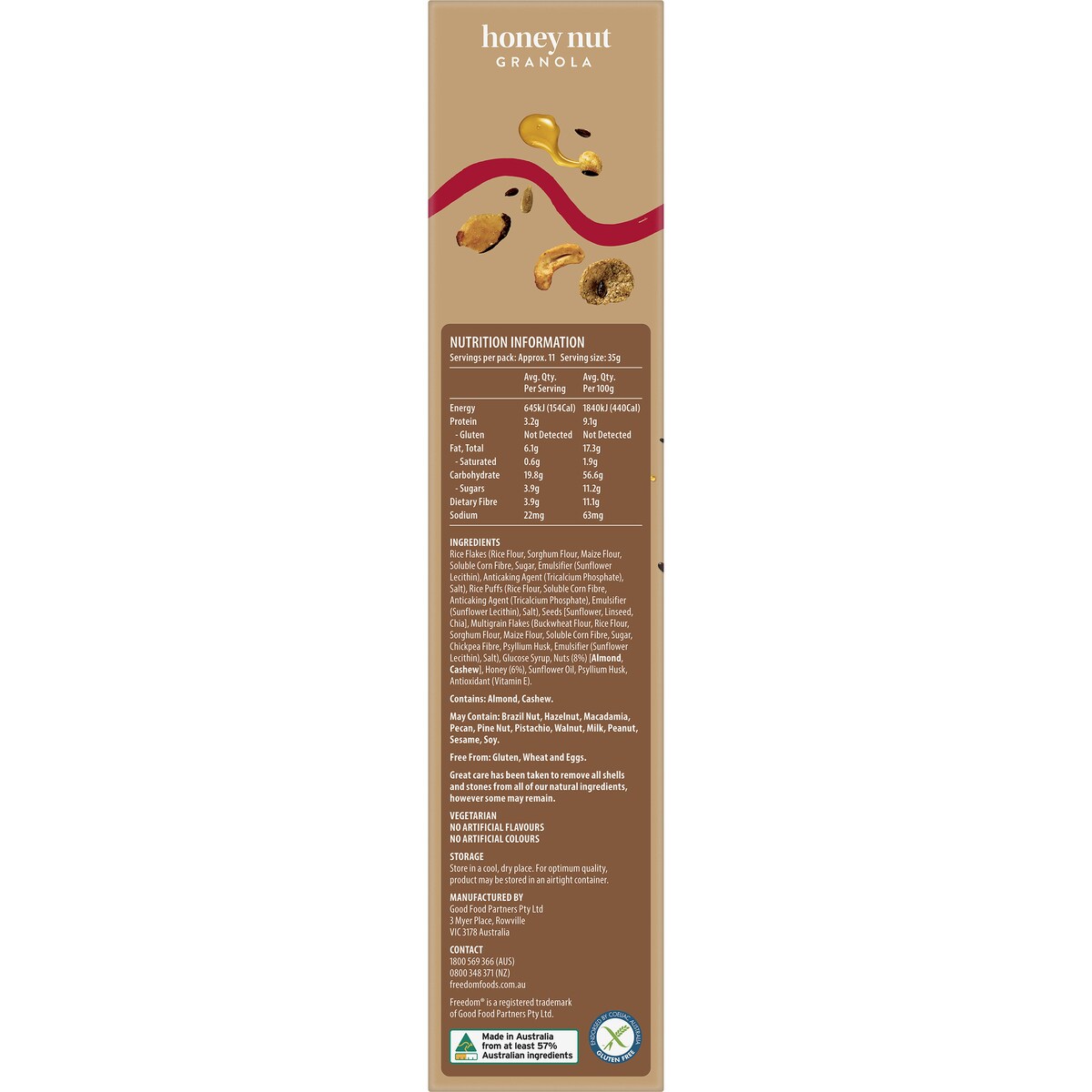 Freedom Honey Nut Granola 400g